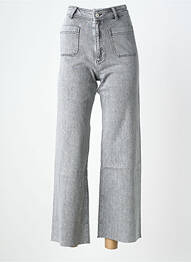 Jeans coupe large stretch taille haute gris REIKO femme