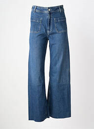 Jeans coupe large stretch taille haute bleu REIKO femme