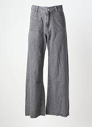 Jeans coupe large stretch taille haute gris REIKO femme