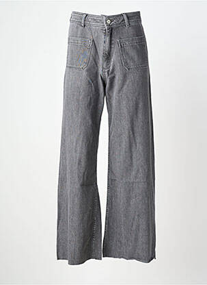 Jeans coupe large stretch taille haute gris REIKO femme