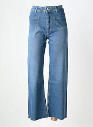 Jeans coupe large stretch taille haute bleu REIKO femme