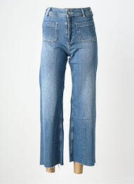 Jeans coupe large stretch taille haute bleu REIKO femme