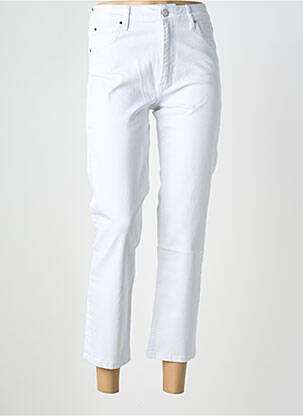 Jeans coupe slim stretch taille haute blanc REIKO femme
