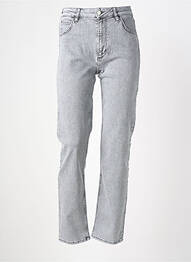 Jeans coupe slim stretch taille haute gris REIKO femme