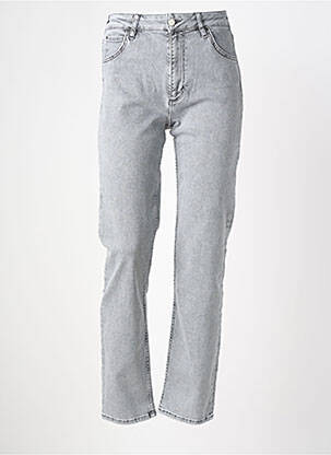 Jeans coupe slim stretch taille haute gris REIKO femme
