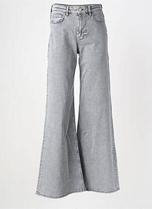 Jean coupe flare stretch taille haute gris REIKO femme