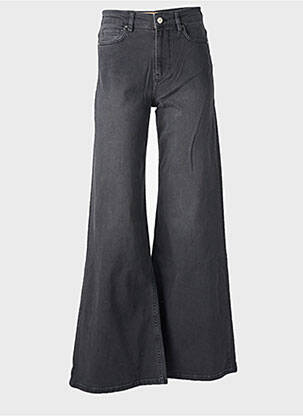 Jean coupe flare stretch taille haute noir REIKO femme