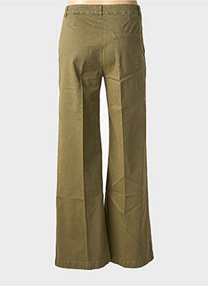 Pantalon flare taille à pinces taille basse vert REIKO femme