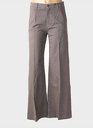 Pantalon flare taille à pinces taille basse marron REIKO femme