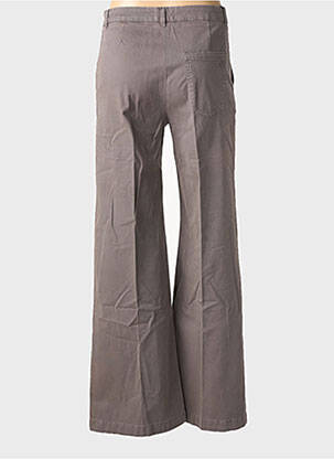 Pantalon flare taille à pinces taille basse marron REIKO femme