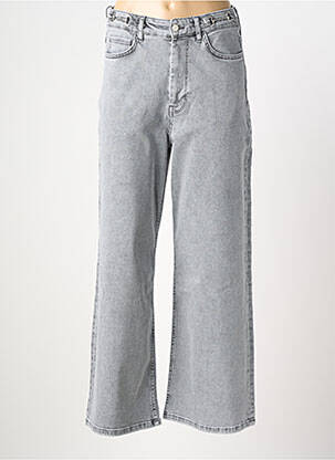 Jeans coupe large stretch taille haute gris REIKO femme