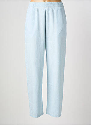 Pantalon droit tissage popeline taille normale bleu REIKO femme