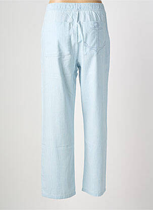 Pantalon droit tissage popeline taille normale bleu REIKO femme