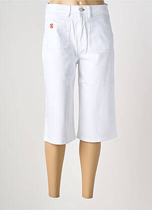 Bermuda taille haute taille haute blanc REIKO femme