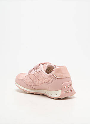 Baskets tissage satiné bout rond rose GEOX fille