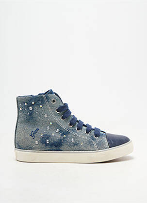 Baskets semelle amovible bout rond bleu GEOX fille