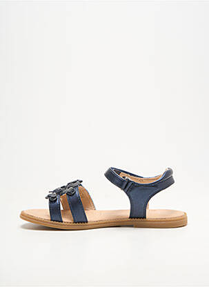 Sandales/nu pieds tissage satiné chiquet bleu GEOX fille