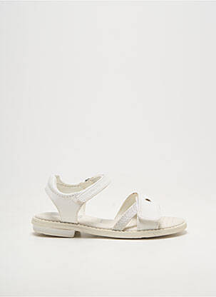 Sandales/nu pieds tissage satiné chiquet blanc GEOX fille