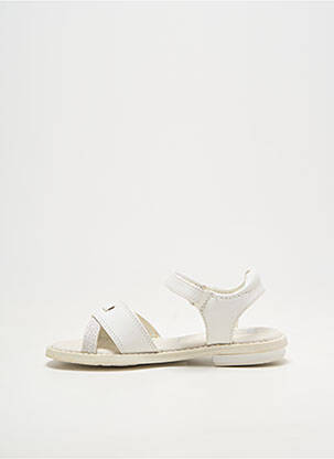 Sandales/nu pieds tissage satiné chiquet blanc GEOX fille