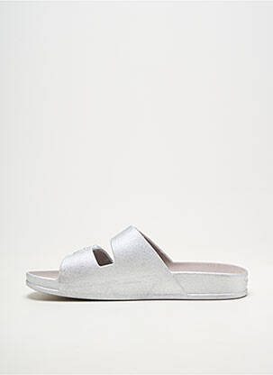 Mules/sabots tissage satiné talon plat jusqu'à 3cm argent CACATOÈS femme