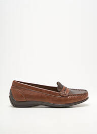 Mocassins bout rond talon plat jusqu'à 3cm marron GEOX femme