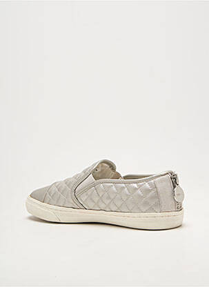 Slip ons tissage satiné talon plat jusqu'à 3cm argent GEOX femme