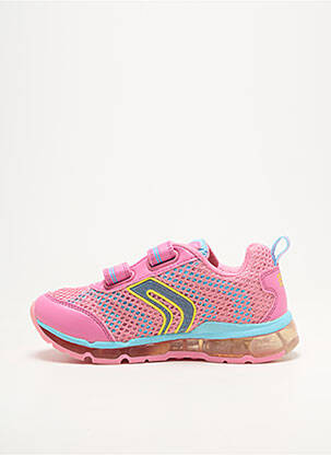 Baskets fermeture scratch bout rond rose GEOX fille