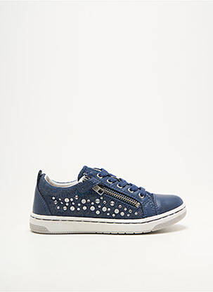 Baskets tissage satiné bout rond bleu GEOX fille