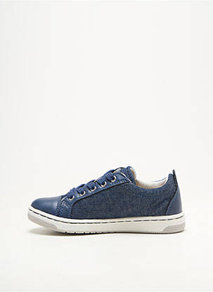 Baskets tissage satiné bout rond bleu GEOX fille