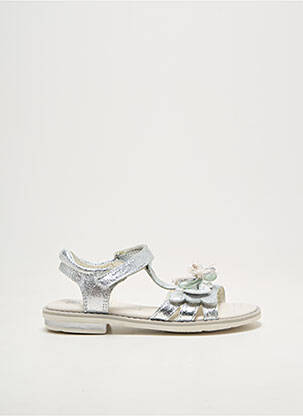 Sandales/nu pieds tissage satiné chiquet argent GEOX fille