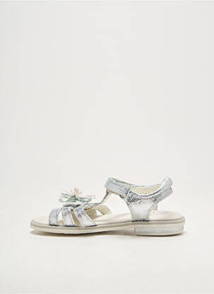 Sandales/nu pieds tissage satiné chiquet argent GEOX fille