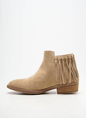 Bottines/boots cubain talon plat jusqu'à 3cm beige REQINS femme