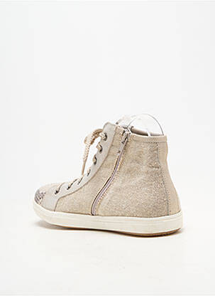 Baskets tissage satiné bout rond beige REQINS fille