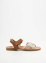 Sandales/nu pieds tissage satiné chiquet or REQINS fille