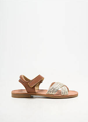 Sandales/nu pieds tissage satiné chiquet or REQINS fille
