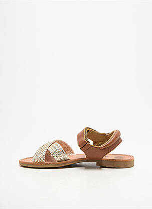 Sandales/nu pieds tissage satiné chiquet or REQINS fille