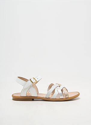 Sandales/nu pieds tissage satiné bout ouvert blanc REQINS fille