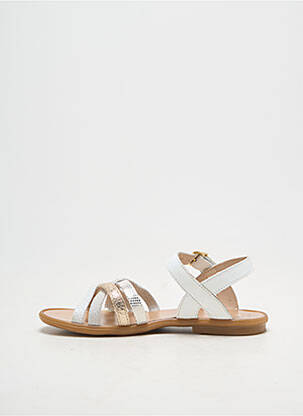 Sandales/nu pieds tissage satiné bout ouvert blanc REQINS fille