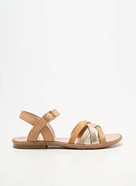 Sandales/nu pieds tissage satiné chiquet beige REQINS fille