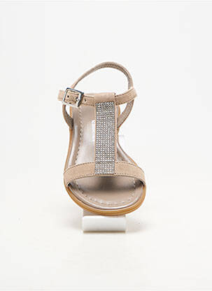 Sandales/nu pieds tissage satiné chiquet gris REQINS fille