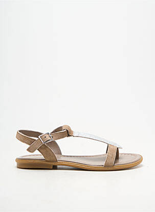 Sandales/nu pieds tissage satiné chiquet beige REQINS fille