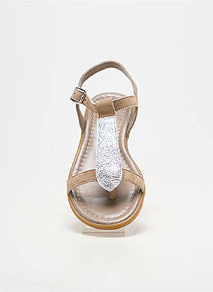 Sandales/nu pieds tissage satiné chiquet beige REQINS fille