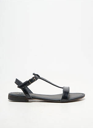 Sandales/nu pieds tissage satiné chiquet noir REQINS fille