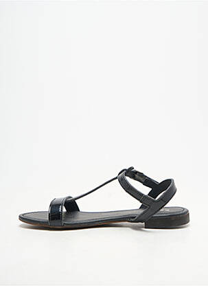 Sandales/nu pieds tissage satiné chiquet noir REQINS fille