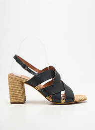 Sandales/nu pieds tissage satiné talon de 7 à 9cm noir BELLA STORIA femme