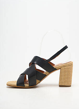 Sandales/nu pieds tissage satiné talon de 7 à 9cm noir BELLA STORIA femme