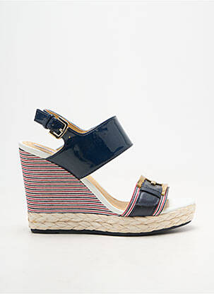 Sandales/nu pieds tissage satiné talon haut de 10cm et plus bleu GEOX femme