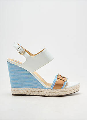 Sandales/nu pieds tissage satiné talon haut de 10cm et plus bleu GEOX femme