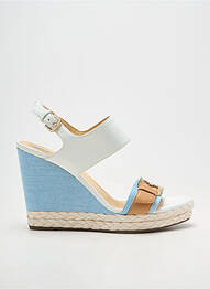 Sandales/nu pieds tissage satiné talon haut de 10cm et plus bleu GEOX femme