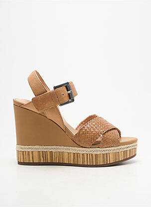 Sandales/nu pieds talon compensé talon haut de 10cm et plus marron GEOX femme